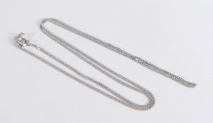 18ct white gold hallmarked flat link neck chain, length 46cm, weight 2.81g.