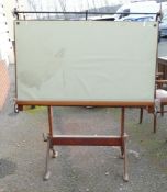 Hall & Harding early 20th century Architects drawing board on cast iron legs, height 167cm &