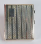 Silver cigarette case, hallmarked for Birmingham 1930, 102.5g.