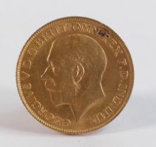 FULL gold Sovereign coin, George V 1913.