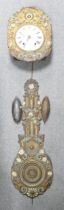 L. Durand, 19th century French Morbier clock of Repousse Brass Construction. with faded burnishing