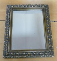 Victorian giltwood frame rectangular mirror with stylised egg and dart moulded frame. Small losses