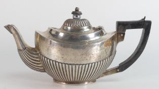 Silver bachelor tea pot, clearly hallmarked for Birmingham, 1901. A couple of minor dents and handle