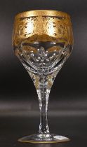 Six De Lamerie Fine Bone China heavily gilded Robert Adam pattern Red wine glasses, in