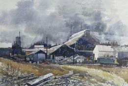 Reginald Haggar watercolour identified as factory at Carters Crossing, Fenton, Stoke on Trent,