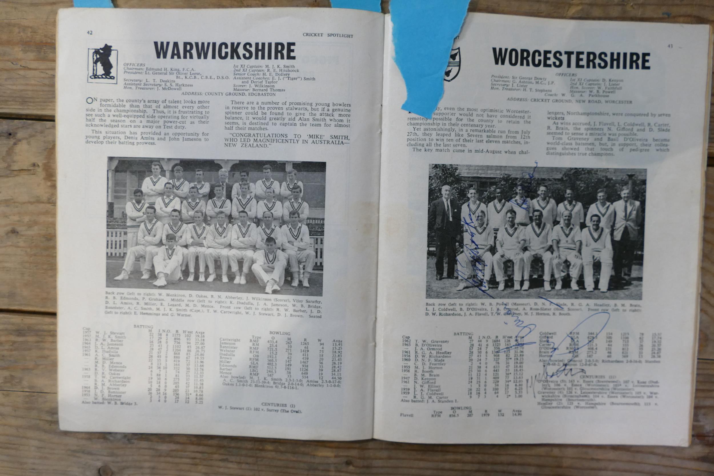 A very interesting and comprehensive group of 1960s cricketing memorabilia, including signatures, - Image 25 of 38