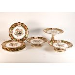 A collection of 19th century Davenport gilt decorated comports & cabinet plates, with floral