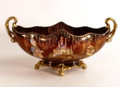 Carlton ware Rouge Royale Sultan and Slave pattern gondola vase, two handled bowl painted with the