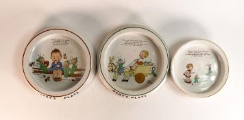 A collection of Shelley Mabel Lucie Attwell Oatmeal bowls & similar baby's plate, diameter of