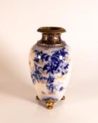 Carltonware Wiltshaw & Robinson Ivory Blushware Three Footed Vase in Catalpa pattern with relief