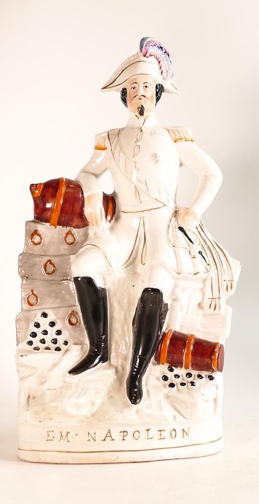 Mid-Victorian Staffordshire figure of Emperor Napoleon III of France. Modelled in Military uniform