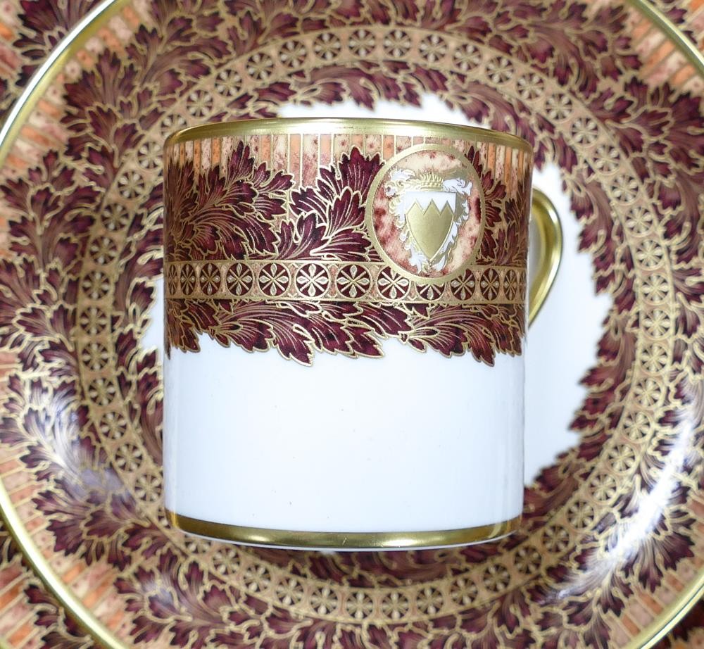 De Lamerie Fine Bone China heavily gilded crested Winter Leaves pattern dinner ware to include