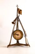 Ansonia novelty Army clock Circa 1895. The clock features three stacked rifles mounted on a