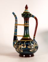 Wileman & Co Intarsio Oriental coffee pot 3053. Swimming swans around body of pot. Replaced/restored