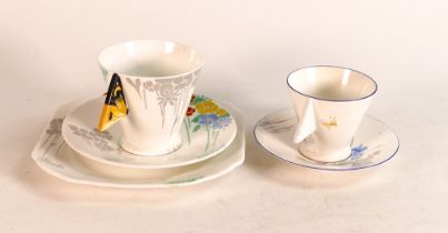 Shelley Mode shape trio, together with Mode coffee can and saucer. (5 pieces)