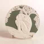 Wedgwood Art Deco c.1925 original green and white Jasper Dip 'Adam' plaque designed by Anna