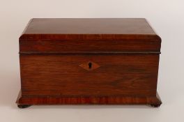 19th century Rosewood tea caddy, complete with original lids, key and hinges. In generally good