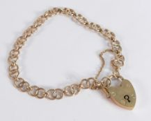 9ct gold hallmarked bracelet, wearable length 17.5cm appx. Weight 11.4g.