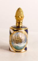 Lynton Porcelain Stefan Nowacki hand painted scent bottle. Painted scene of Galleon at sea.