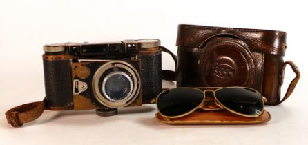 G.A.Krauss Stuttguard Germany 1930's Peggy II film camera with Carl Zeiss Jena Biotar lens, serial