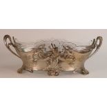 WMF silver-plated Jardiniere, early 20th century, mount is moulded as young maiden amongst floral