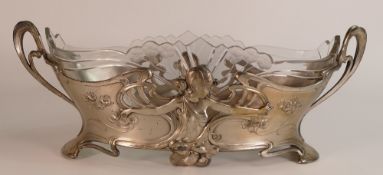 WMF silver-plated Jardiniere, early 20th century, mount is moulded as young maiden amongst floral
