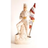 Mid-late Victorian Staffordshire figure of Henry V as played by George Rignold (1839-1912). Modelled