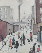 L S Lowry R.A. (British 1887-1976), Street Scene, signed Fine Art Trade Guild Blind Stamp. Edition