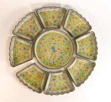 Chinese Canton enamel sweetmeat set, diameter 40cm