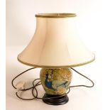Moorcroft Blackwell pattern lamp base with original shade. Height excl. fitting: 20cm