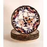 Late 19th / early 20th century Crown Derby Japan pattern plates, diameter 25.5cm - surface marks &