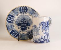 Two Items of 18th/19th century Delft tin-glazed Earthenware to include a dish from the De Drie