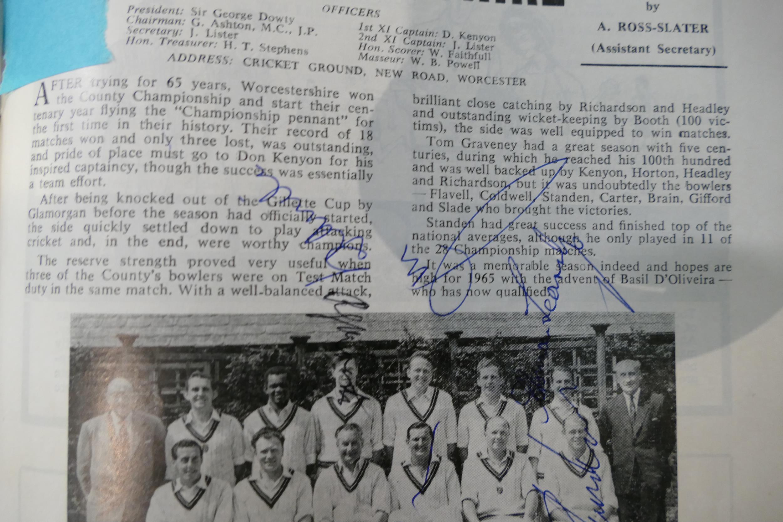 A very interesting and comprehensive group of 1960s cricketing memorabilia, including signatures, - Image 30 of 38