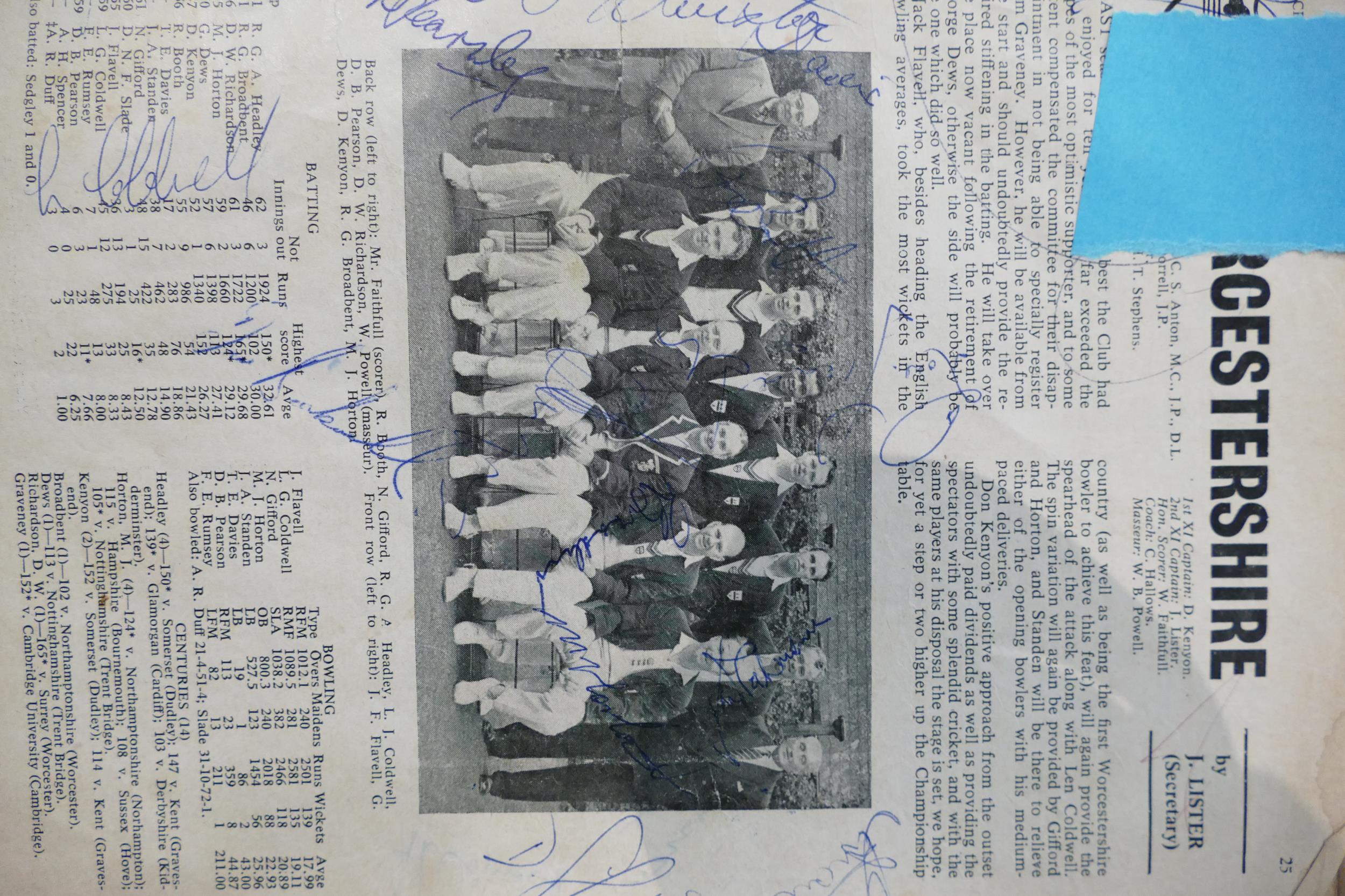 A very interesting and comprehensive group of 1960s cricketing memorabilia, including signatures, - Image 34 of 38