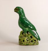 19th century Koro lid in the form of a parrot. Height 19.5cm, chip to base.