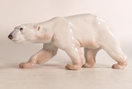 Bing & Grondahl Copenhagen large walking Polar bear, model 1785. Height 15.5cm, Length 29.5cm.