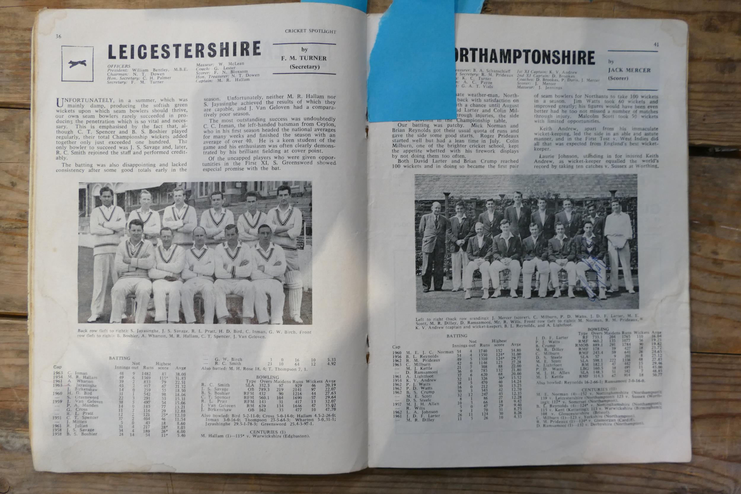 A very interesting and comprehensive group of 1960s cricketing memorabilia, including signatures, - Image 21 of 38