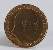 HALF Sovereign coin, Edward VII 1909.