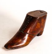 19th century wooden Snuff shoe, length 12.8cm