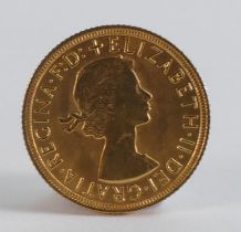 Gold FULL Sovereign, dated 1958.