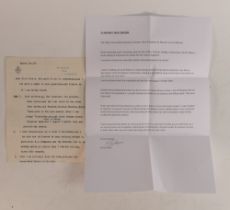 Daphne Du Maurier original signed, type written 2 sided letter dated Mar 8th 1978, and on Kilmarth