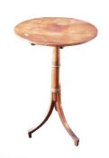 Regency Mahogany inlaid wine table, tripod base, d.94cm x h.74cm.