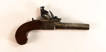 19th century Flintlock pocket pistol by W Bond London, L.17.25cm.