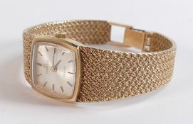 Omega de Ville ladies (larger size) wrist watch & bracelet all in 9ct hallmarked gold. Measures 17.