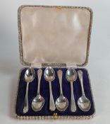 Set of Silver golfing related tea spoons in original case. 81.5g