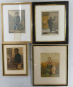 George BAXTER (1804–1867), a collection of four prints depicting working children to include 'Copper