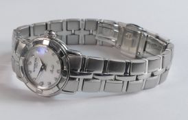 Raymond Weil ladies Parsifal stainless steel wristwatch & bracelet with a Mother of Pearl dial.