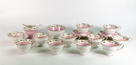 Shelley part tea set, Gainsborough shape 2982 to include 11 cups, 12 saucers, milk jug and sugar