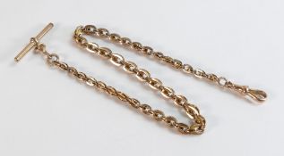 Victorian 9ct gold watch chain, clip hallmarked, chain tests as 9ct or better, 25.9g.