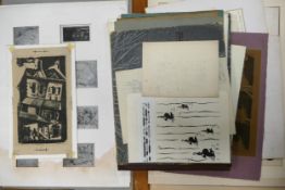 Extensive John Shelton folders with large quantity of his work in various forms. Direct Shelton